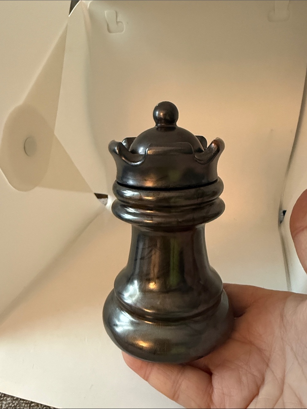 Decorative Black Resin Chess Rook -(Jar) - Picture 11 of 17